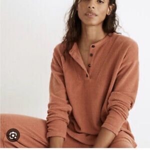 Madewell Rust Brushed Henley Top